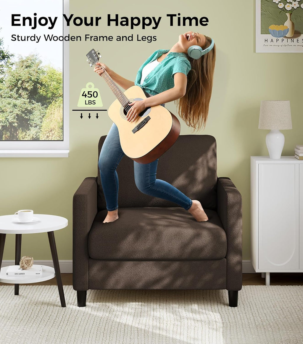 Causeuse de 51 pouces, causeuse confortable en velours côtelé