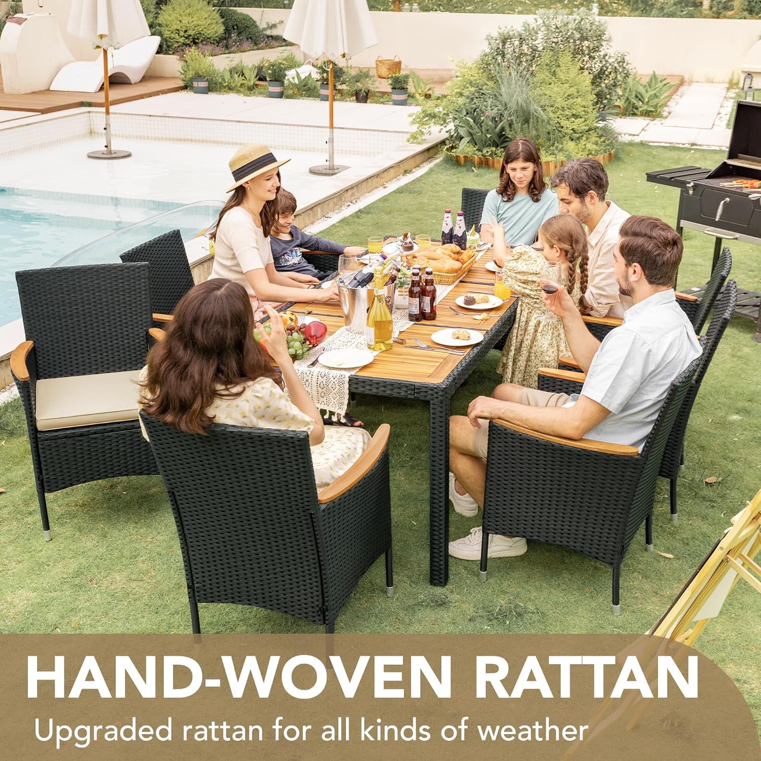 Ensemble de meubles de salle à manger Devoko 7 pièces, ensemble de salon de patio,