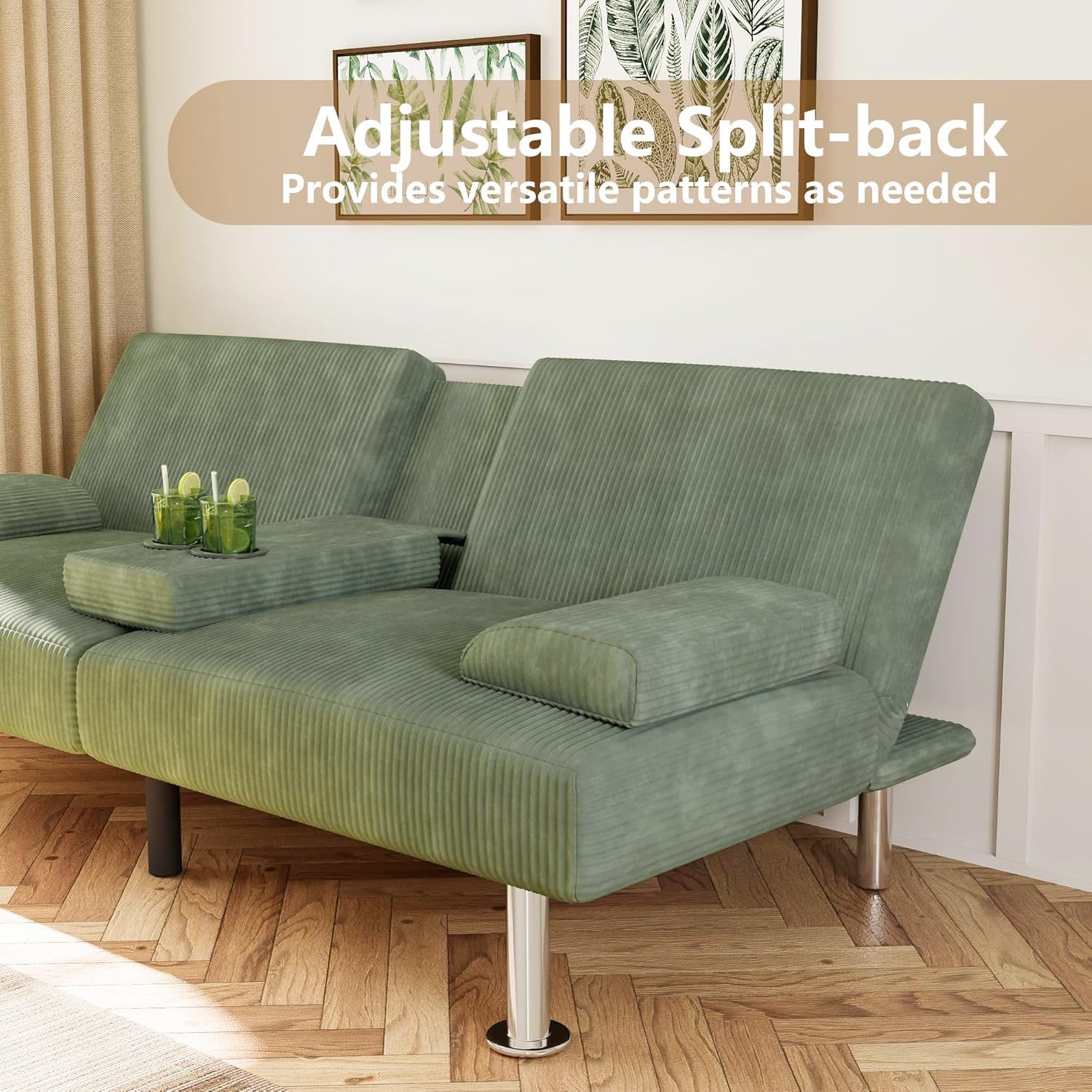 Canapé-lit futon Flamaker Ensemble futon pliant moderne Chaise longue convertible