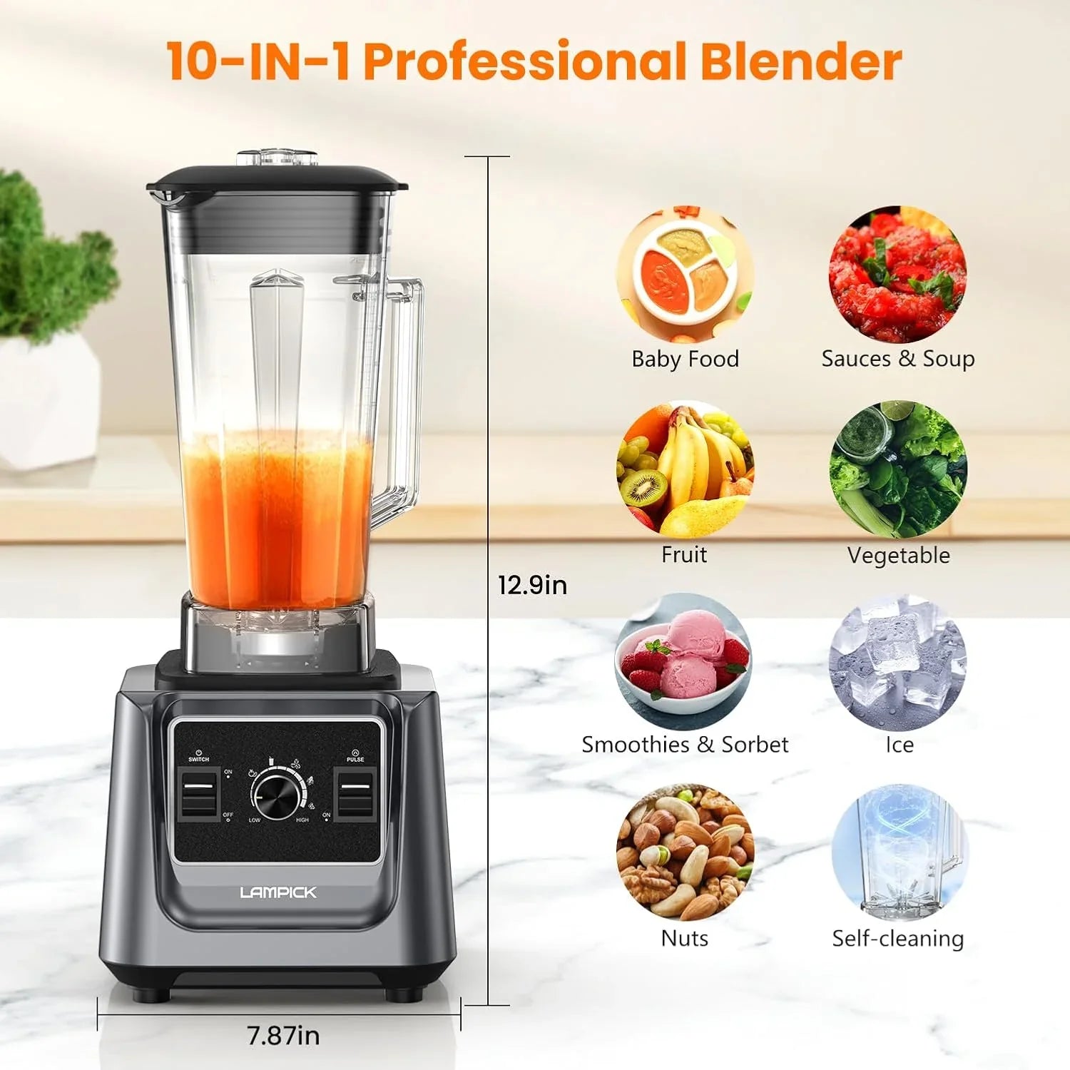 Blender KitchenAid, mélangeur de comptoir haute vitesse de qualité professionnelle de 2 000 W avec bol de mélange de 2 000 g et gobelet à emporter de 700 g