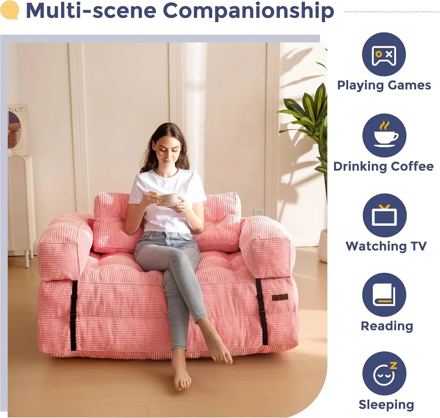 Canapé-lit pliant, canapé-lit convertible en L avec accoudoirs et oreillers