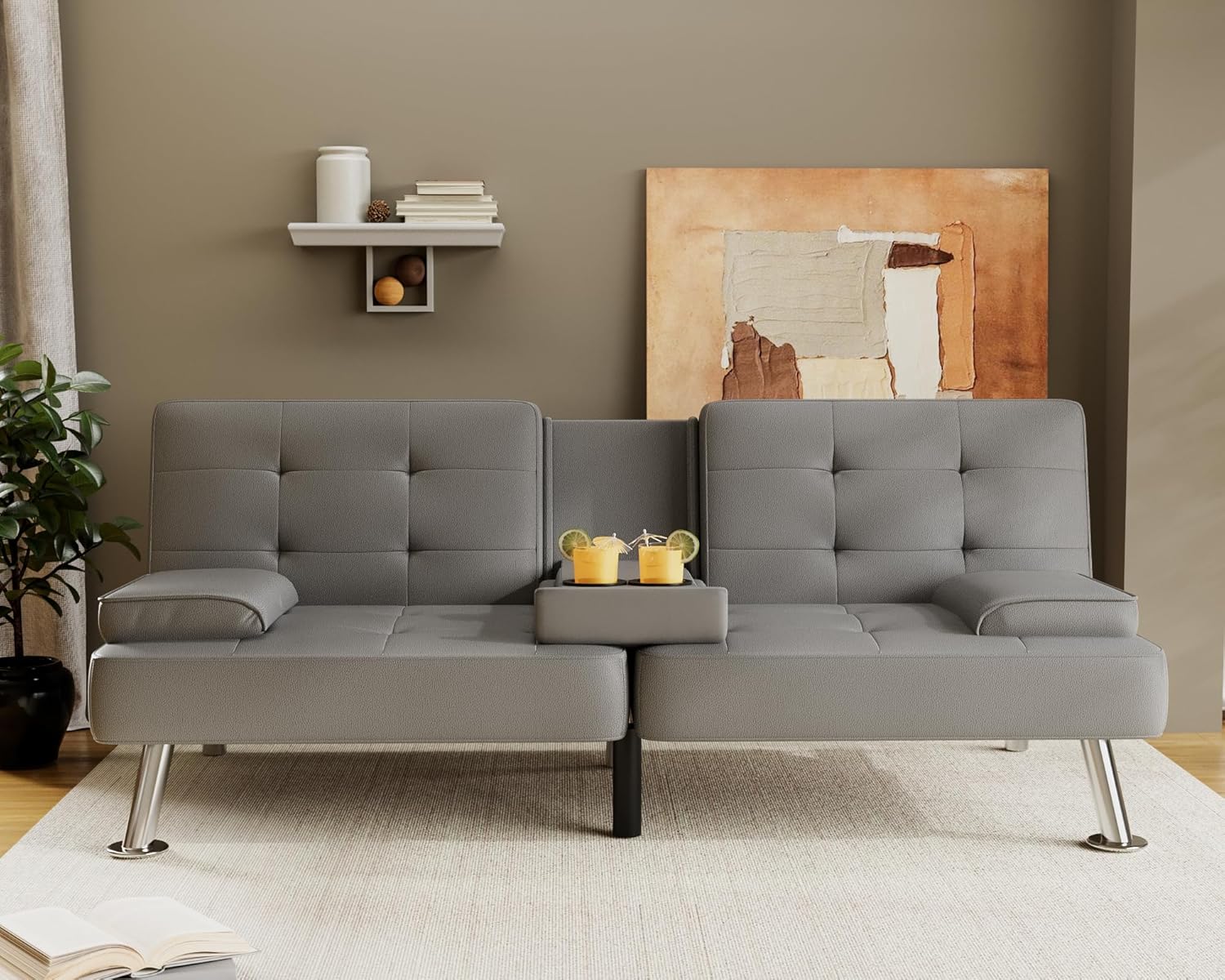 Canapé-lit futon Flamaker Ensemble futon pliant moderne Chaise longue convertible