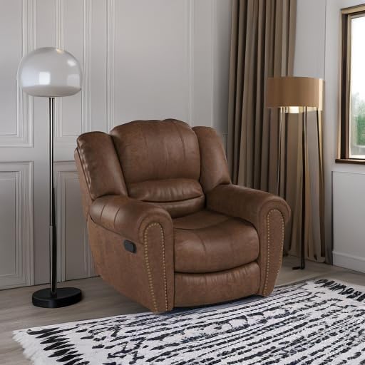 Fauteuil inclinable en cuir, fauteuil inclinable manuel traditionnel classique, canapé simple pour le salon