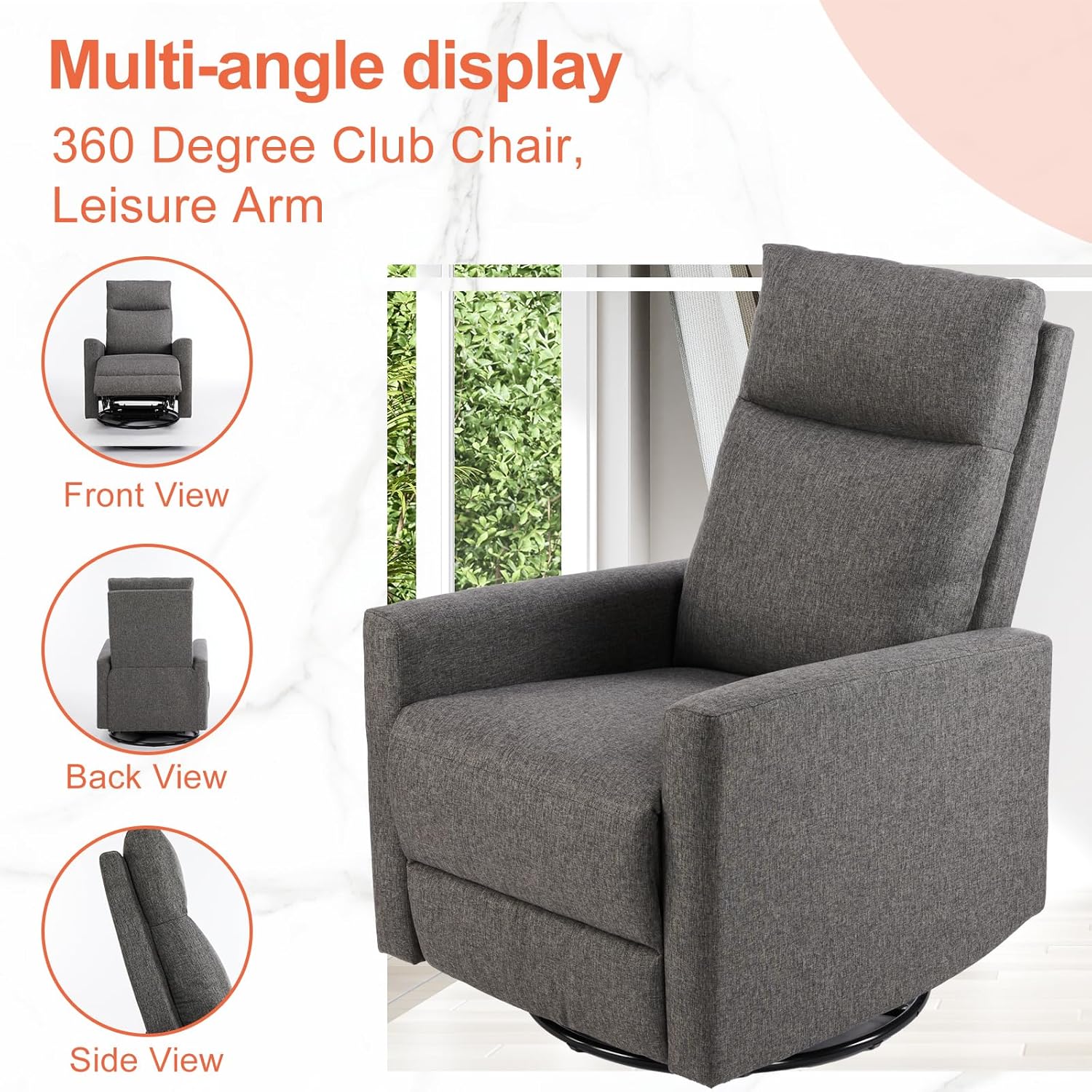 Fauteuil inclinable de massage pour adulte Sweetcrispy, siège de cinéma maison réglable avec support lombaire