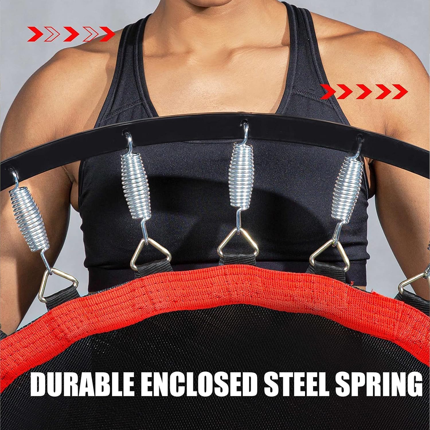 Kanchimi Mini Trampoline d'entraînement pliable de 40" à 48" avec poignée, charge maximale de 330 lb