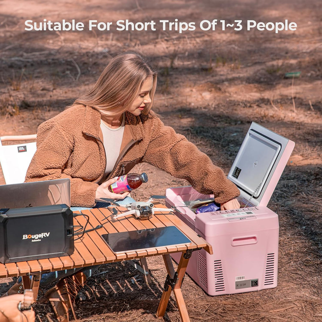 Réfrigérateur BougeRV 12 V pour voiture, congélateur portable de 23 litres, compresseur, 12/24 V CC, 110-240 V CA