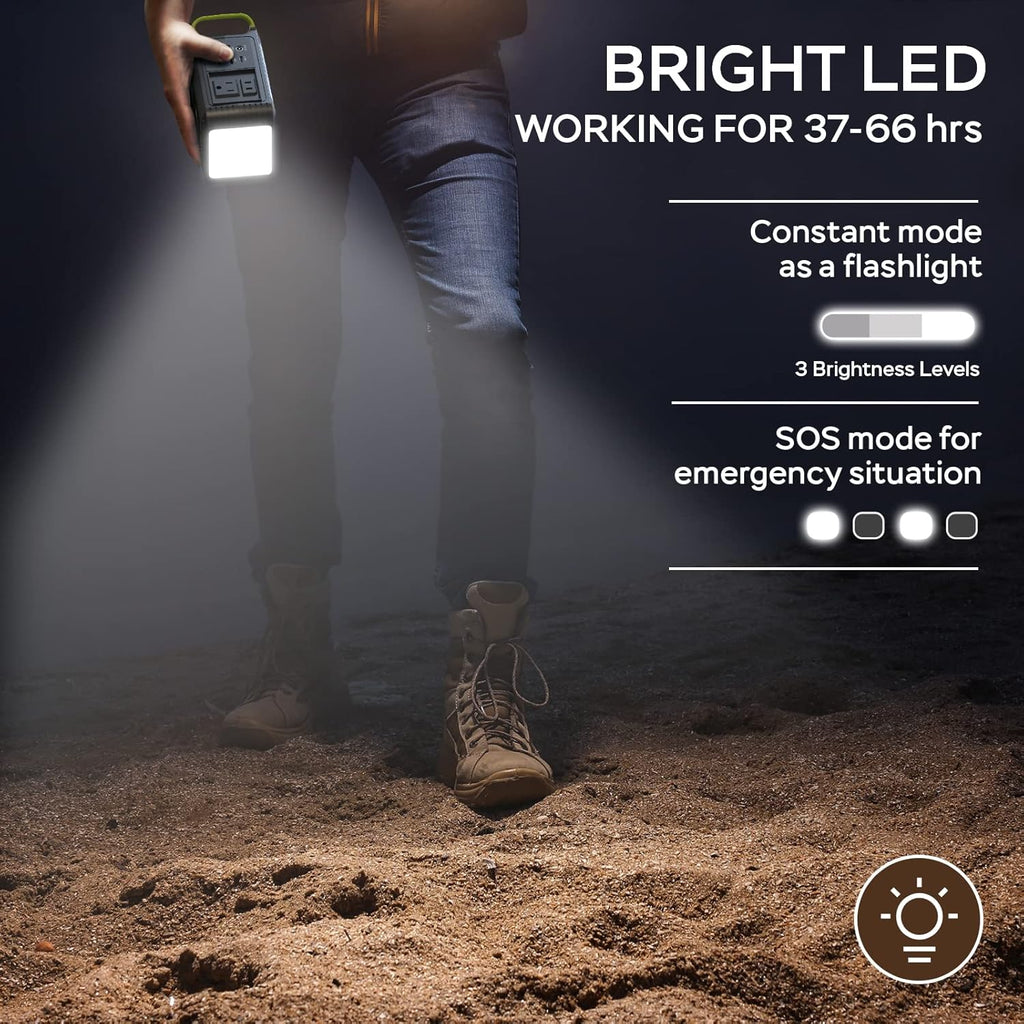 Centrale électrique portable 88 Wh, générateur solaire au lithium pour camping, charge rapide avec prise secteur, batterie externe de 120 W de pointe