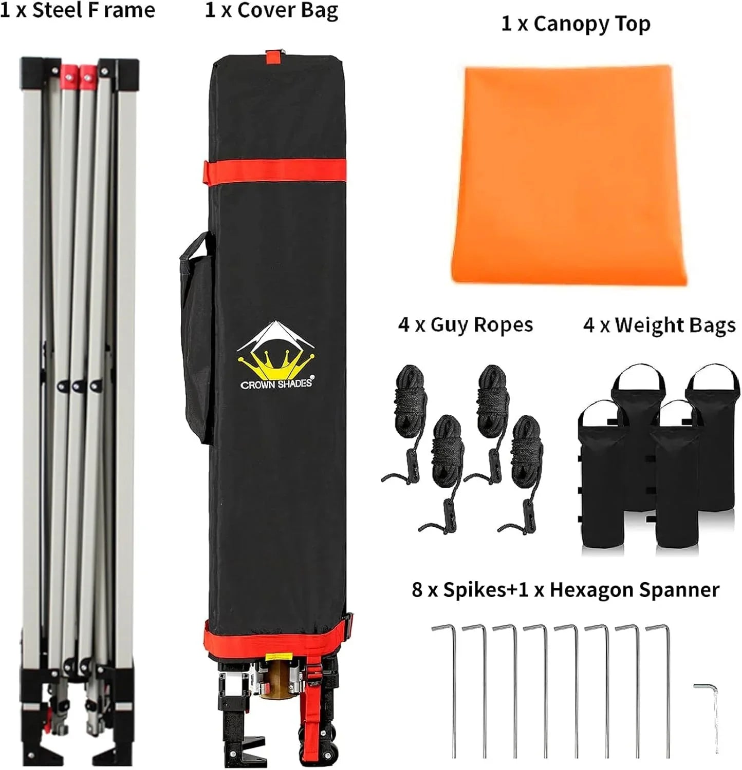 Auvent pop-up 10x10 - Installation en un clic - Tente de plage - Parasol extérieur avec dessus argenté, 3 hauteurs et 4 poches à sable