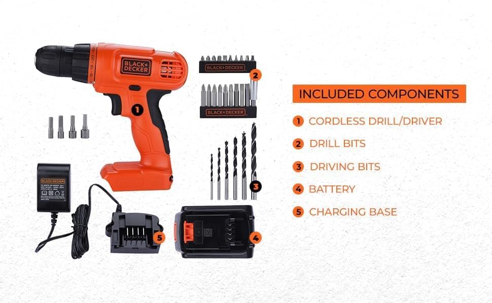 BLACK+DECKER 20V MAX POWERCONNECT Perceuse-visseuse sans fil Tournevis électrique
