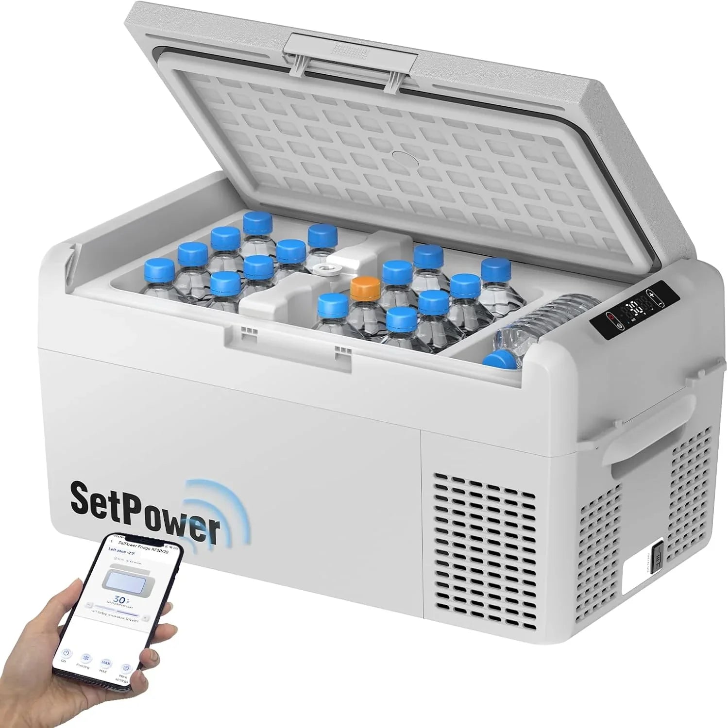 Réfrigérateur portable 12 V 21 litres, autonomie de 50 heures, glacière électrique pour voiture