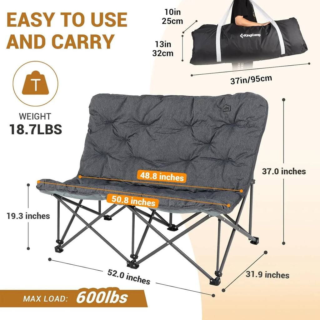 Chaise papillon, chaise de camping extra large, épaisse et confortable, chaise pliante portable, siège robuste de 400 lb