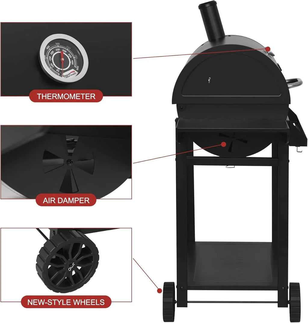 Barbecue au charbon de bois Royal Gourmet CC1830T de 30 pouces avec grille de réchaud et panier de rangement avant, barbecue extérieur avec 627 po²