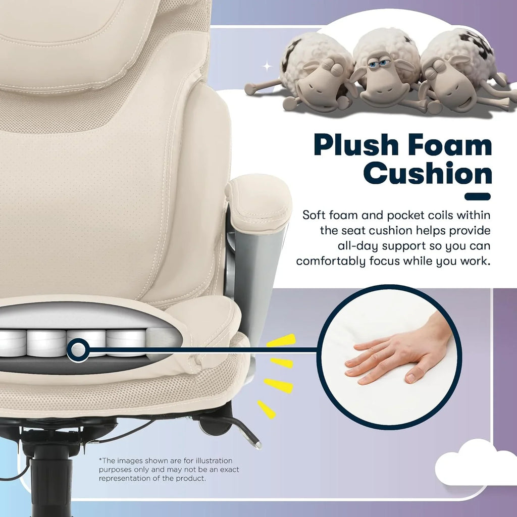 Chaise de bureau exécutive, bureau et chaise d'ordinateur ergonomiques