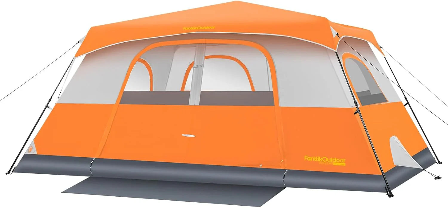 Tente de camping portable pour 4/6/8/10 personnes avec cabine instantanée et résistante à la pluie et au vent