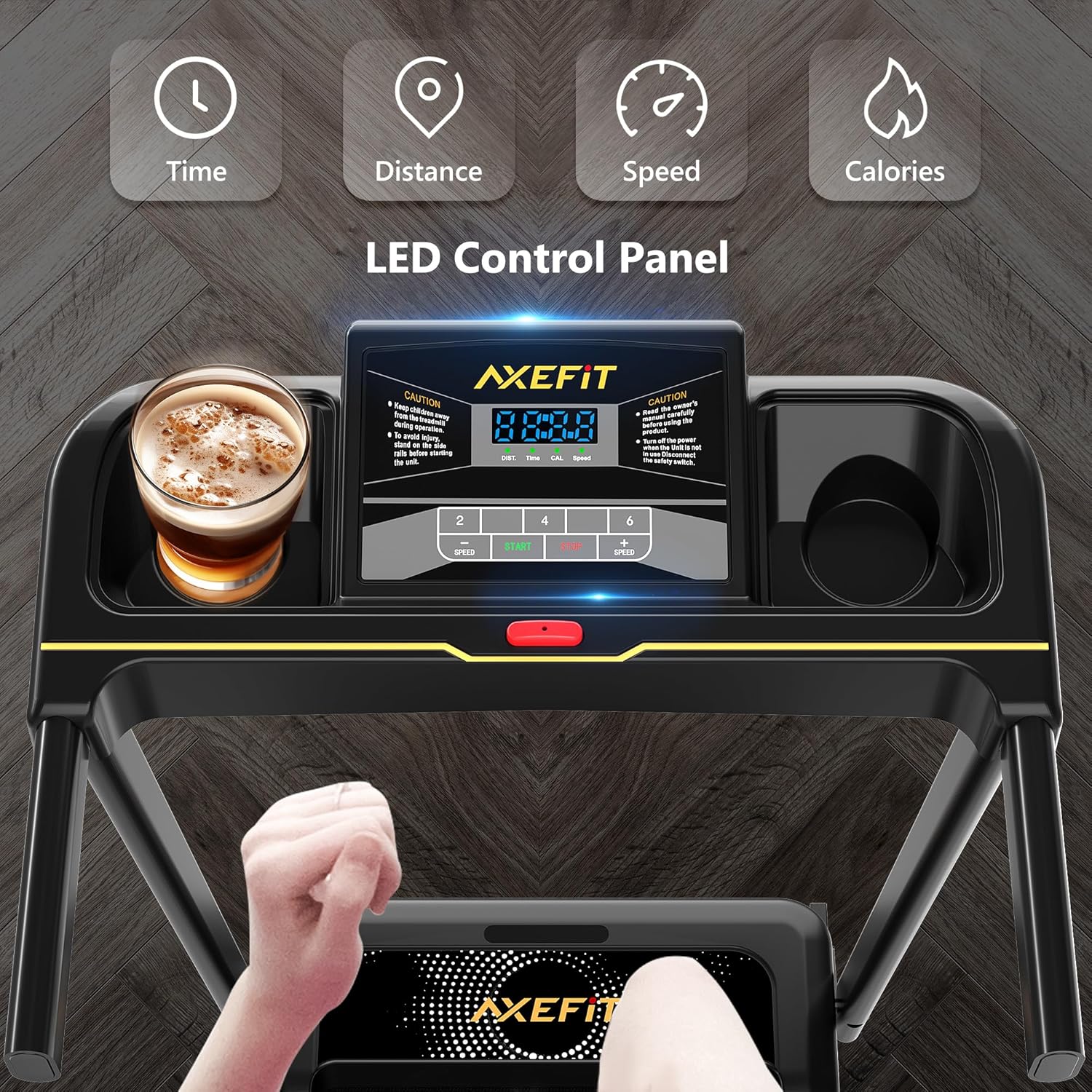 Tapis roulant portable 2,5 CV avec tapis de marche incliné, panneau et télécommande, tapis roulant 4 en 1, capacité de 120 kg