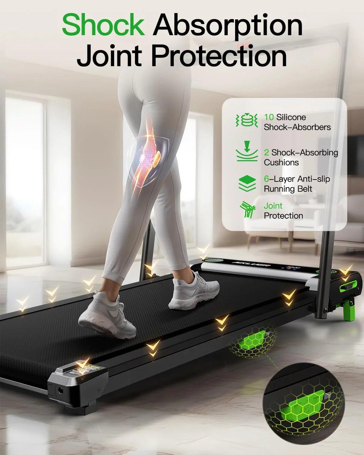 Tapis de course incliné Akluer 2,5 CV, petit tapis de course sous le bureau avec télécommande et écran LED