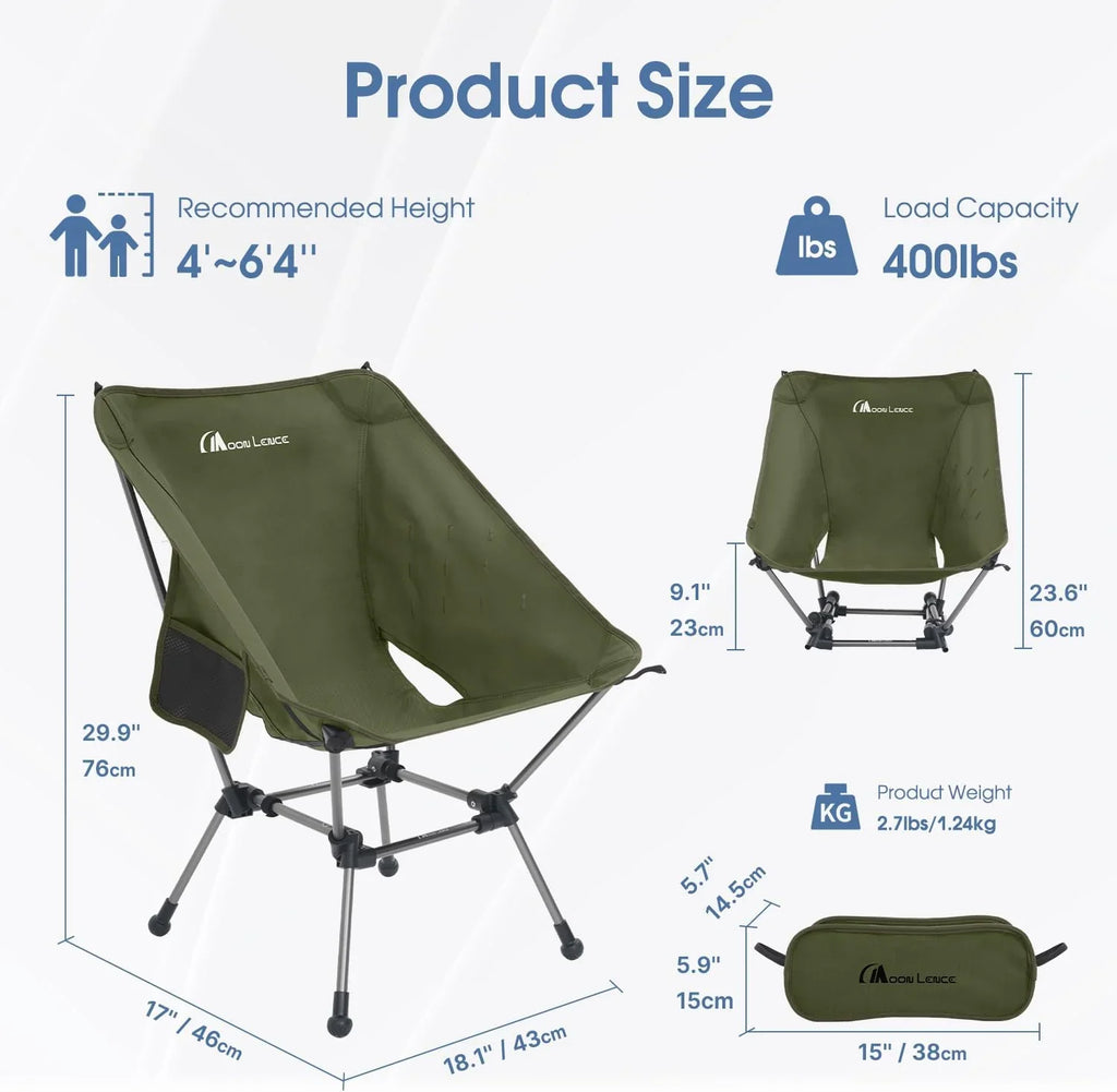 Chaise de camping portable et chaise pliante pour la randonnée et la randonnée