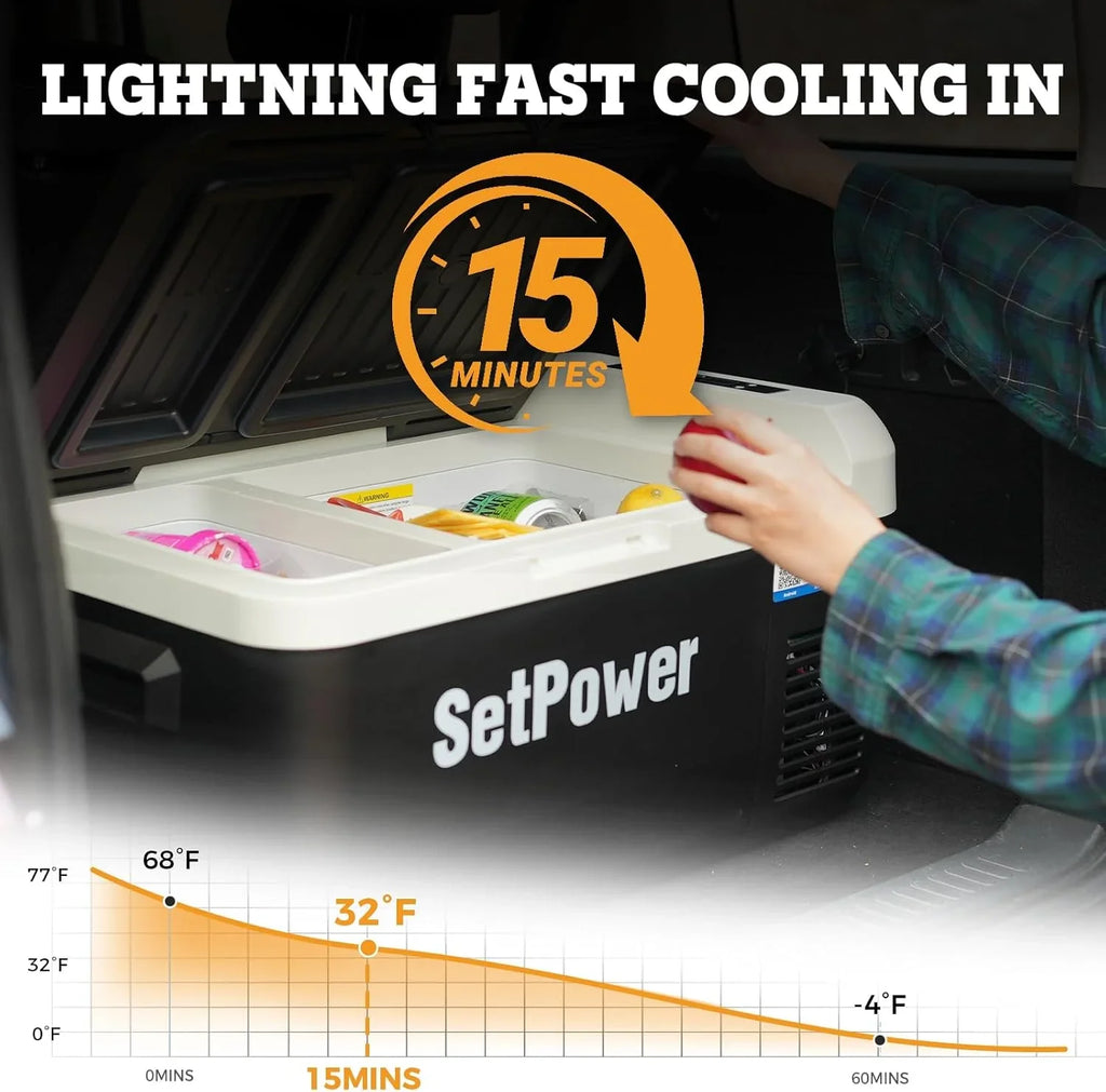Réfrigérateur portable 12 V 21 litres, autonomie de 50 heures, glacière électrique pour voiture