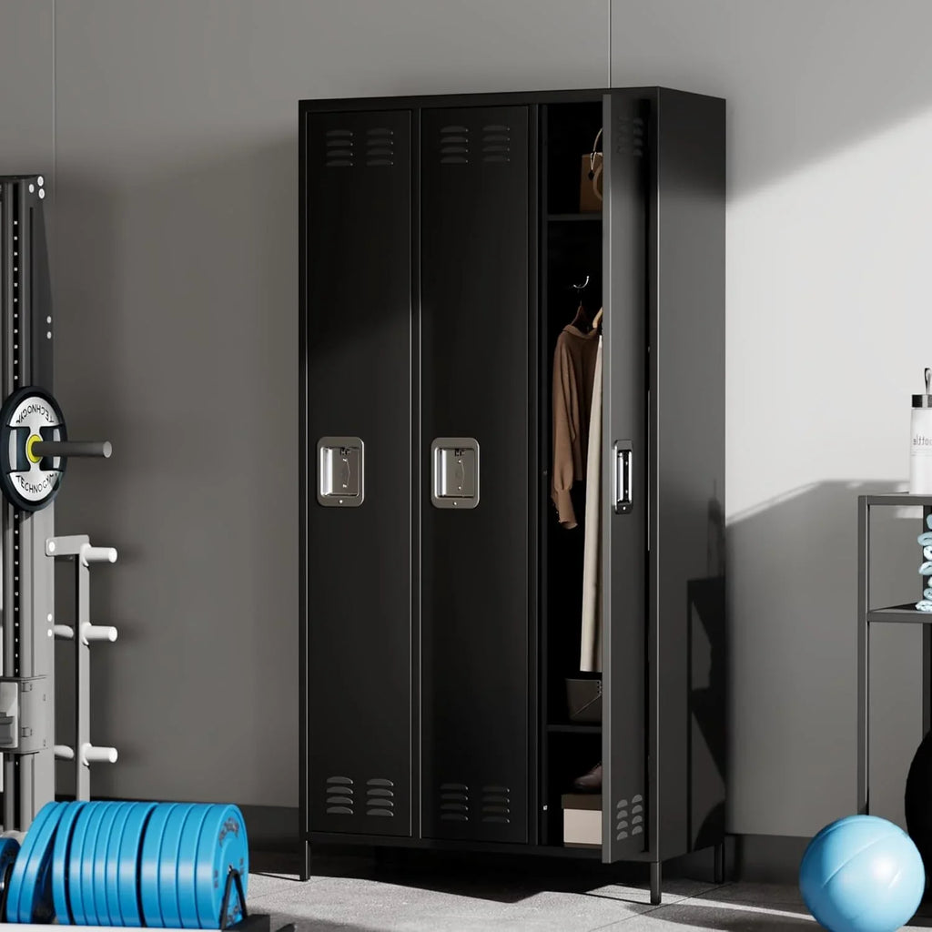 Casier GAOMON pour employés, armoire à casiers 6 portes avec crochets, casier de rangement