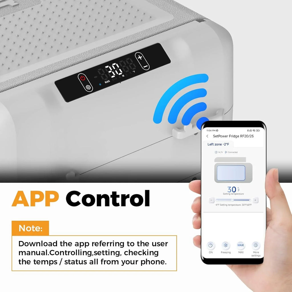 Réfrigérateur portable 12 V 21 litres, autonomie de 50 heures, glacière électrique pour voiture