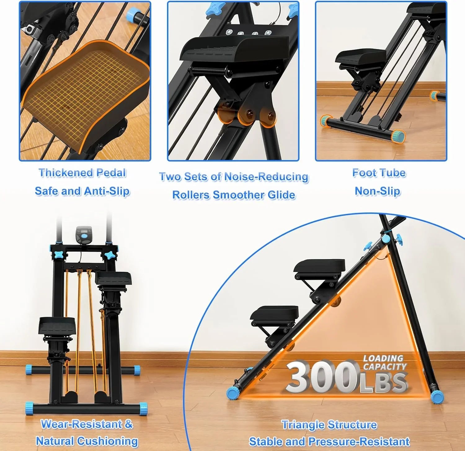 Stepper de gym à domicile, équipement cardio pliable, machine monte-escaliers