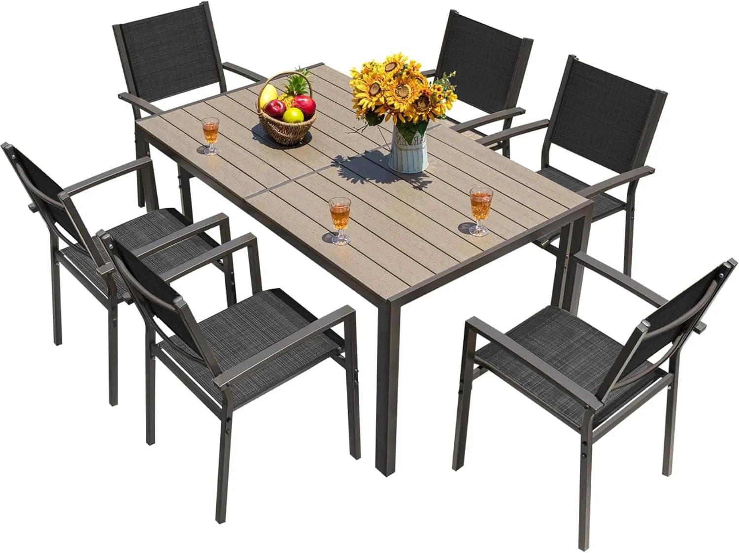 Ensemble de table à manger de patio Homall pour meubles d'extérieur