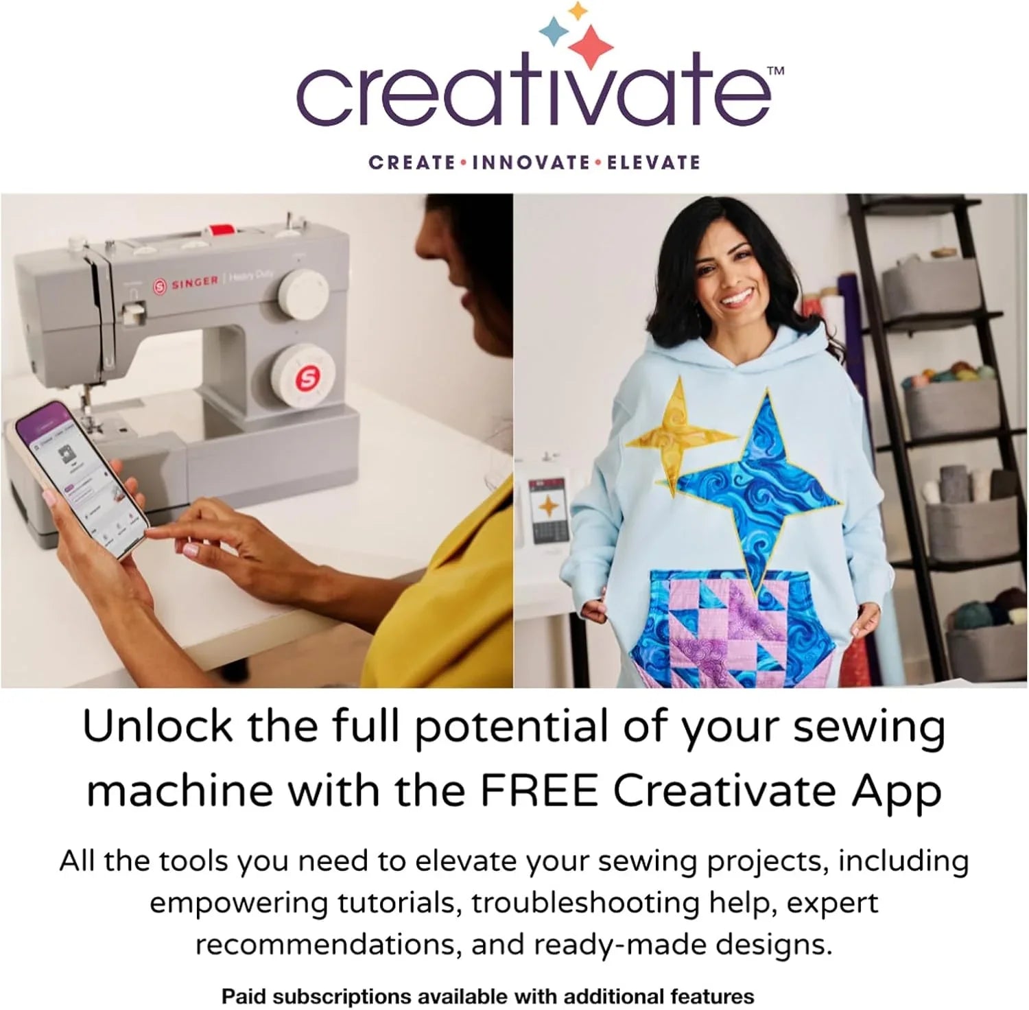 Machine à coudre haute vitesse SINGER Heavy Duty 4452 avec 110 points