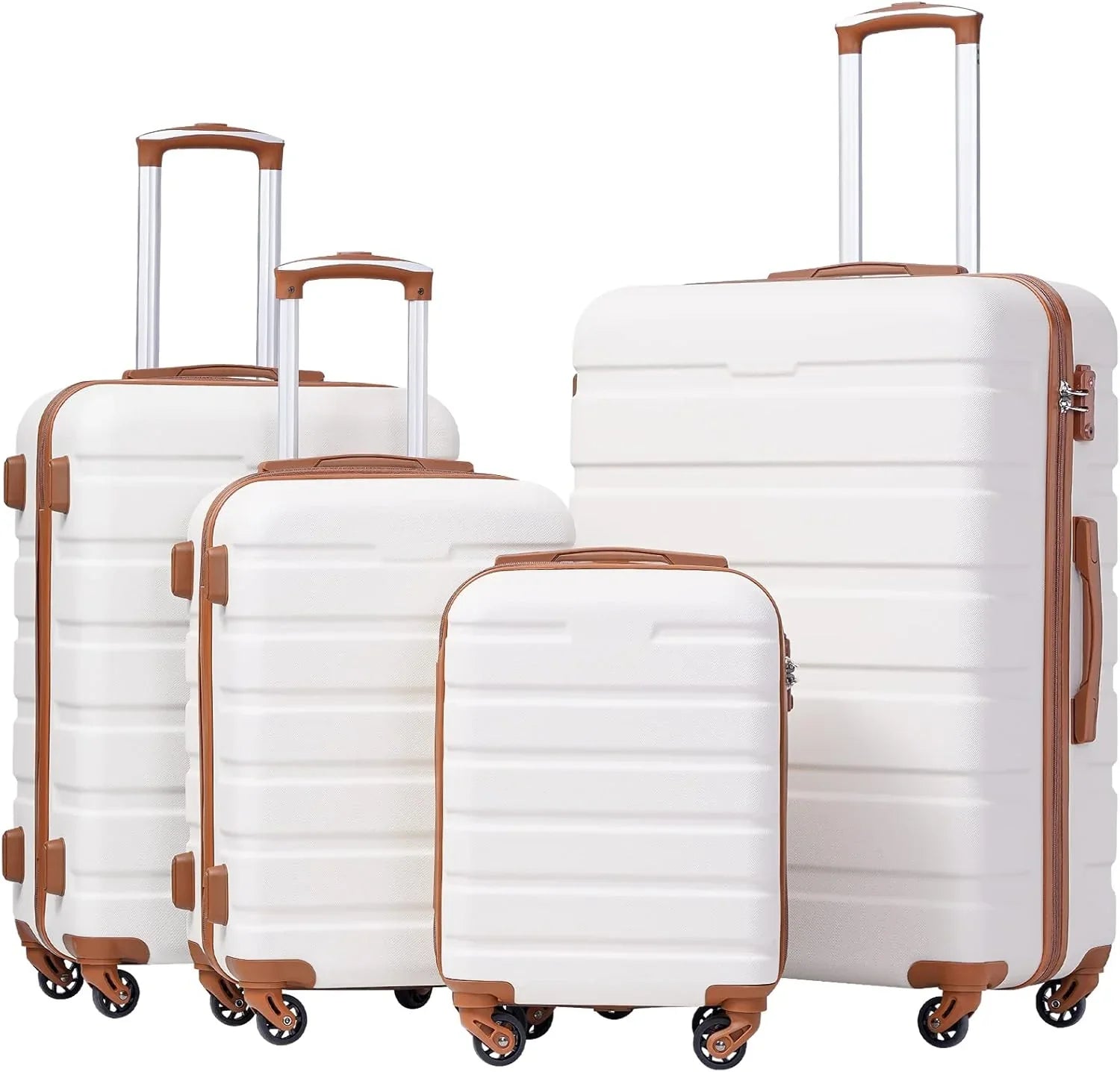 Ensemble de 3 valises Coolife, valises à roulettes rigides et légères avec serrure TSA