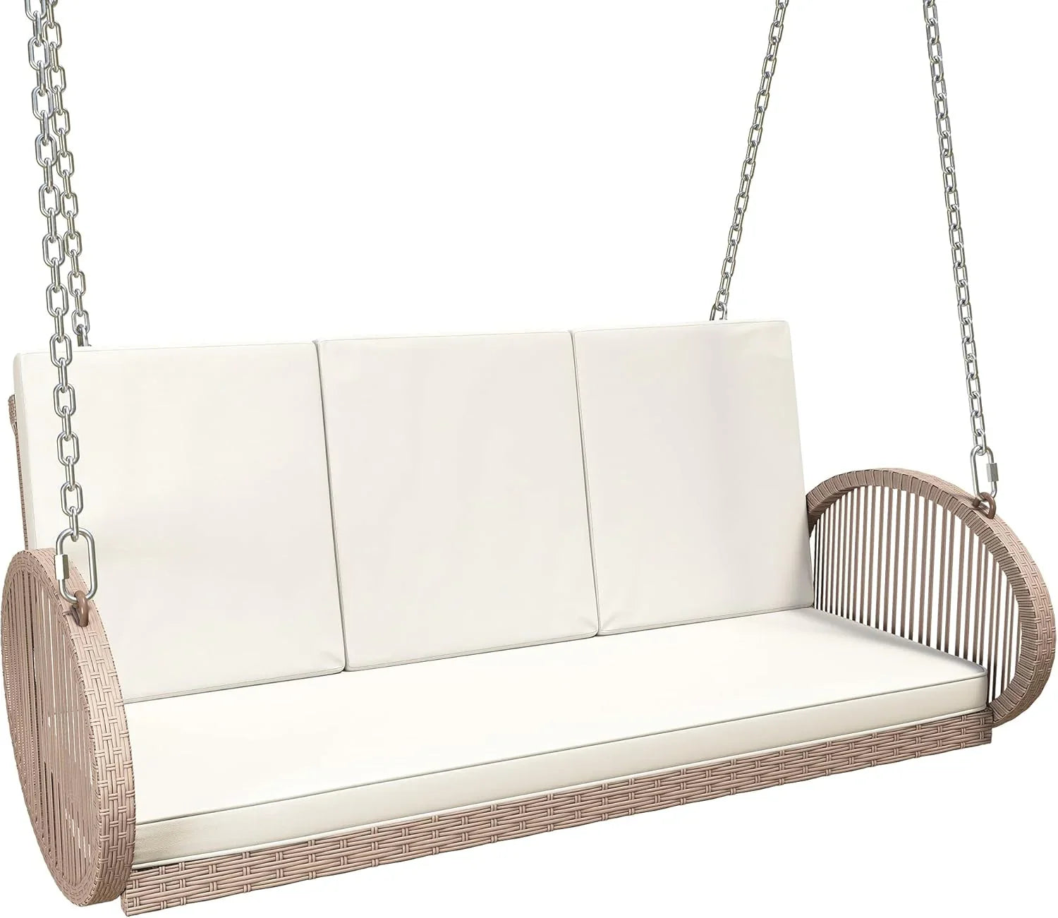 YITAHOME Balancelle suspendue pour porche, 3 places, banc d'extérieur en osier