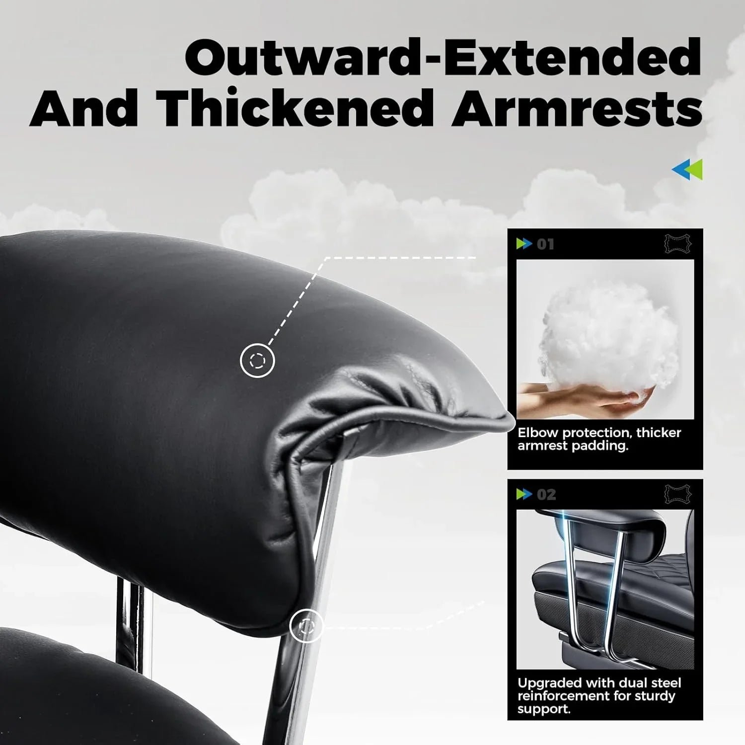 Grande chaise de bureau à dossier haut, chaise de jeu en cuir à dossier haut avec repose-pieds