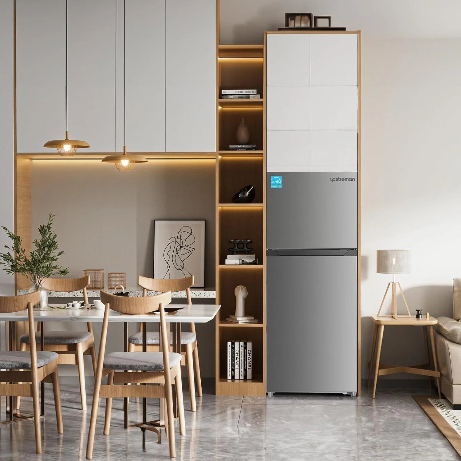 Réfrigérateur Upstreman de 7,7 pieds cubes avec congélateur, double porte,