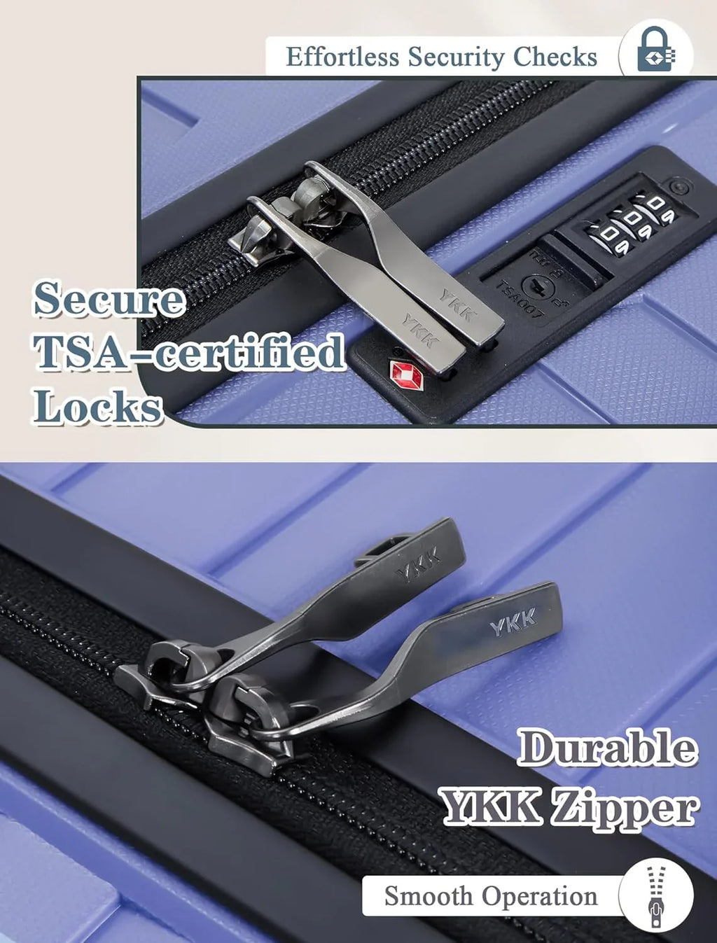 Ensemble de 5 bagages à roulettes, valise rigide en ABS avec roulettes pivotantes