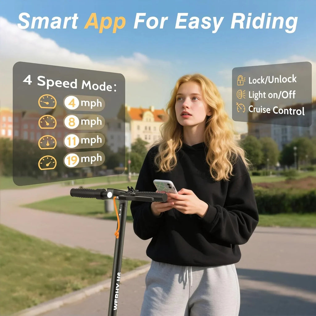 Trottinette électrique, moteur 350W/500W, vitesse maximale 19/22 mph