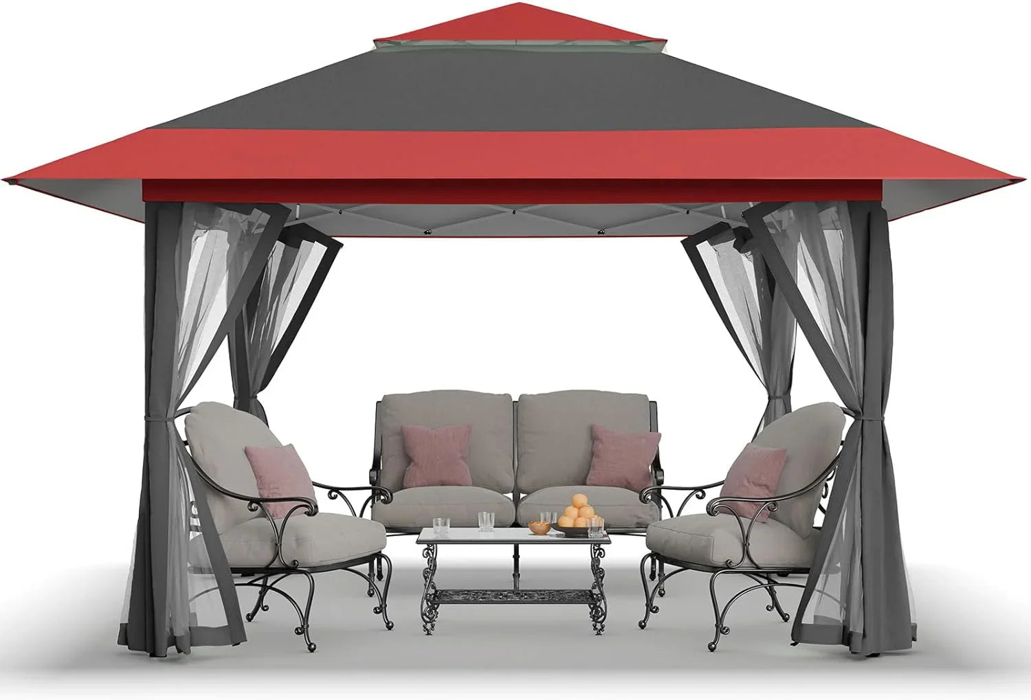 Tonnelle pliante CROWN SHADES 13x13, tente à baldaquin, soldes - Gazebo d'extérieur pour jardin et terrasse - Tente pliante Carpa