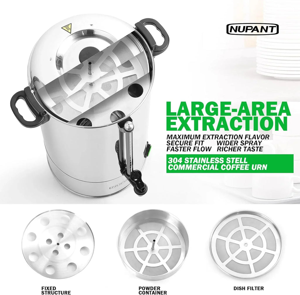 Cafetière professionnelle 15 litres en acier inoxydable 304