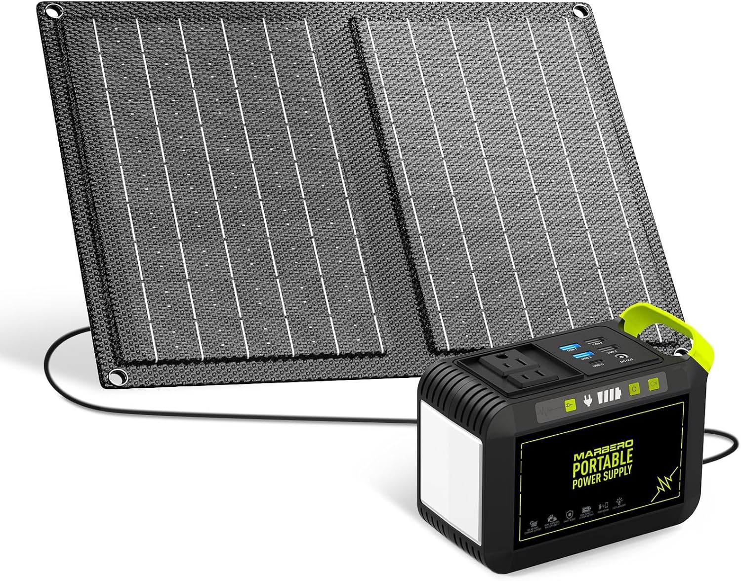 Centrale électrique portable 88 Wh, générateur solaire au lithium pour camping, charge rapide avec prise secteur, batterie externe de 120 W de pointe