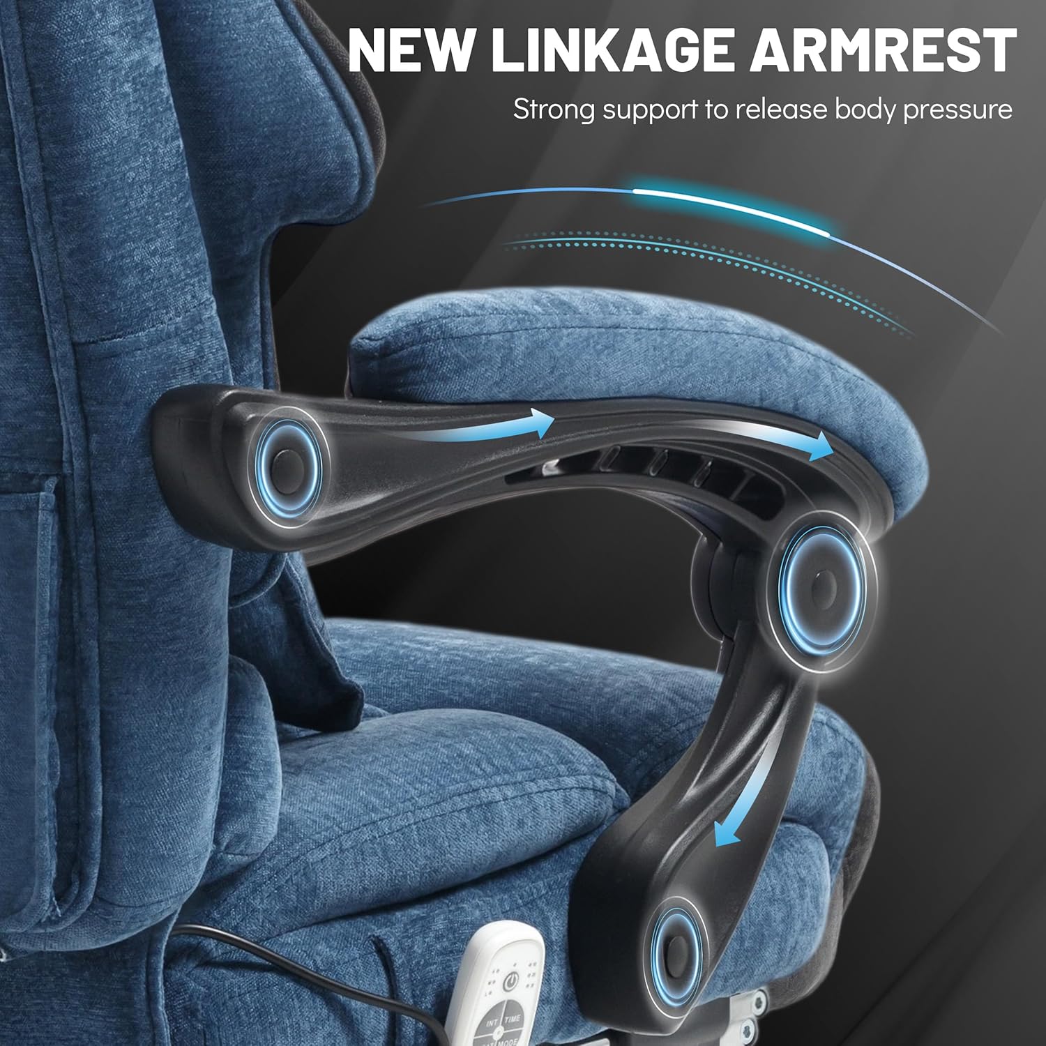 Chaise de bureau de massage avec repose-pieds, grande et haute chaise de bureau en cuir 500 lb