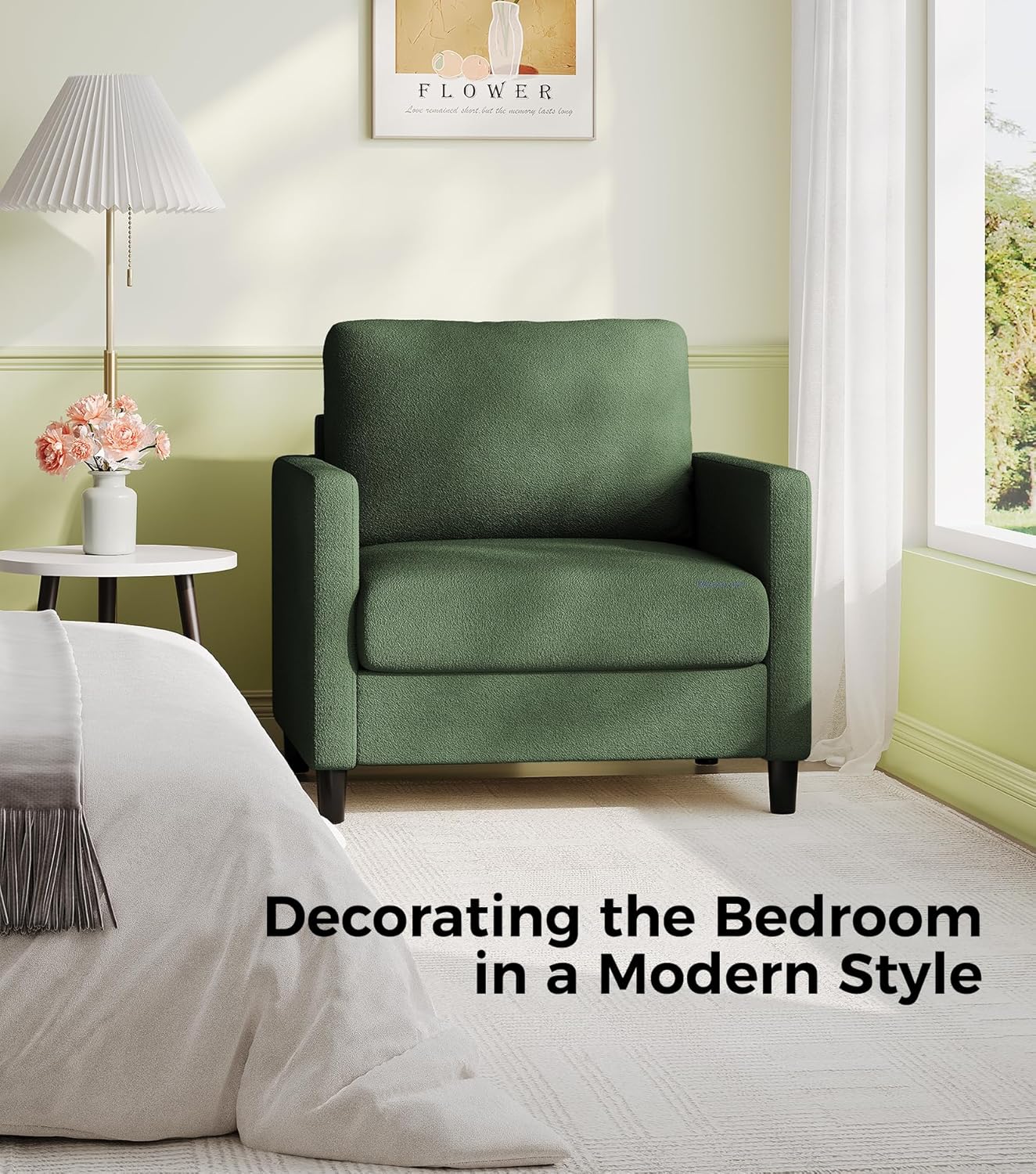 Causeuse de 51 pouces, causeuse confortable en velours côtelé