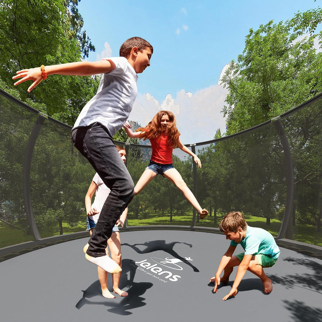 Trampoline Trampoline de loisirs avec filet de clôture et échelle, trampoline d'extérieur antirouille pour enfants et adultes