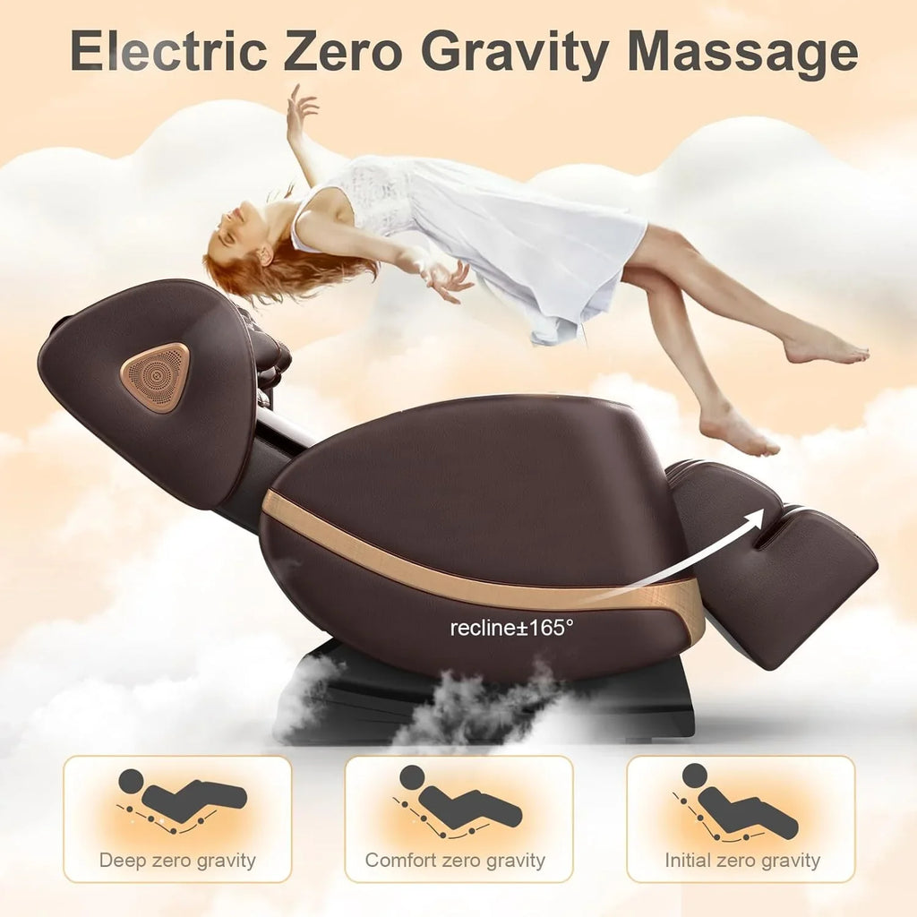 Fauteuil de massage complet 2025, massage zéro gravité, avec 10 rouleaux fixes, chauffant, massage des pieds