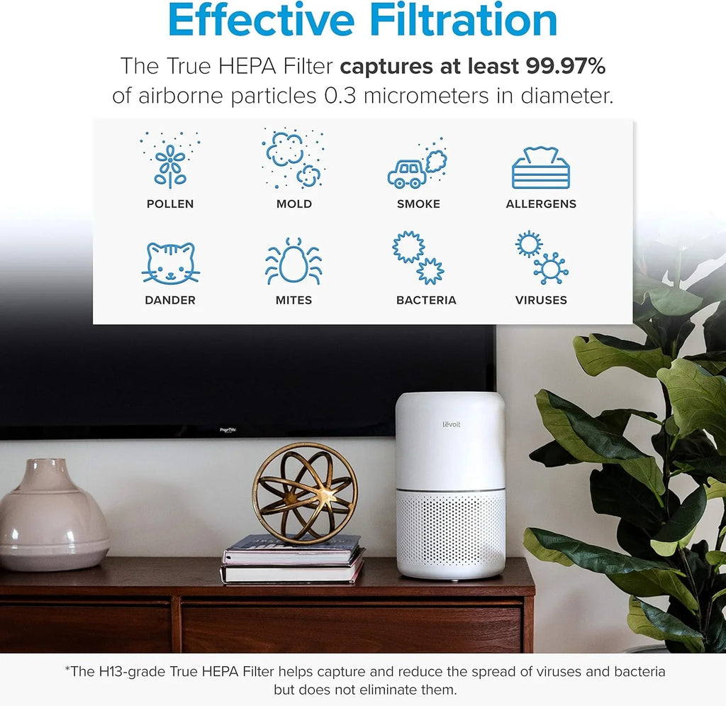 Purificateur d'air pour les allergies et les poils d'animaux dans la chambre, moteur à couple élevé de 56 W