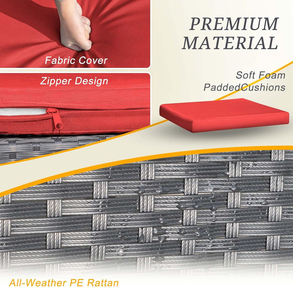 Ensemble de patio Flamaker 3 pièces Ensemble de meubles d'extérieur en osier