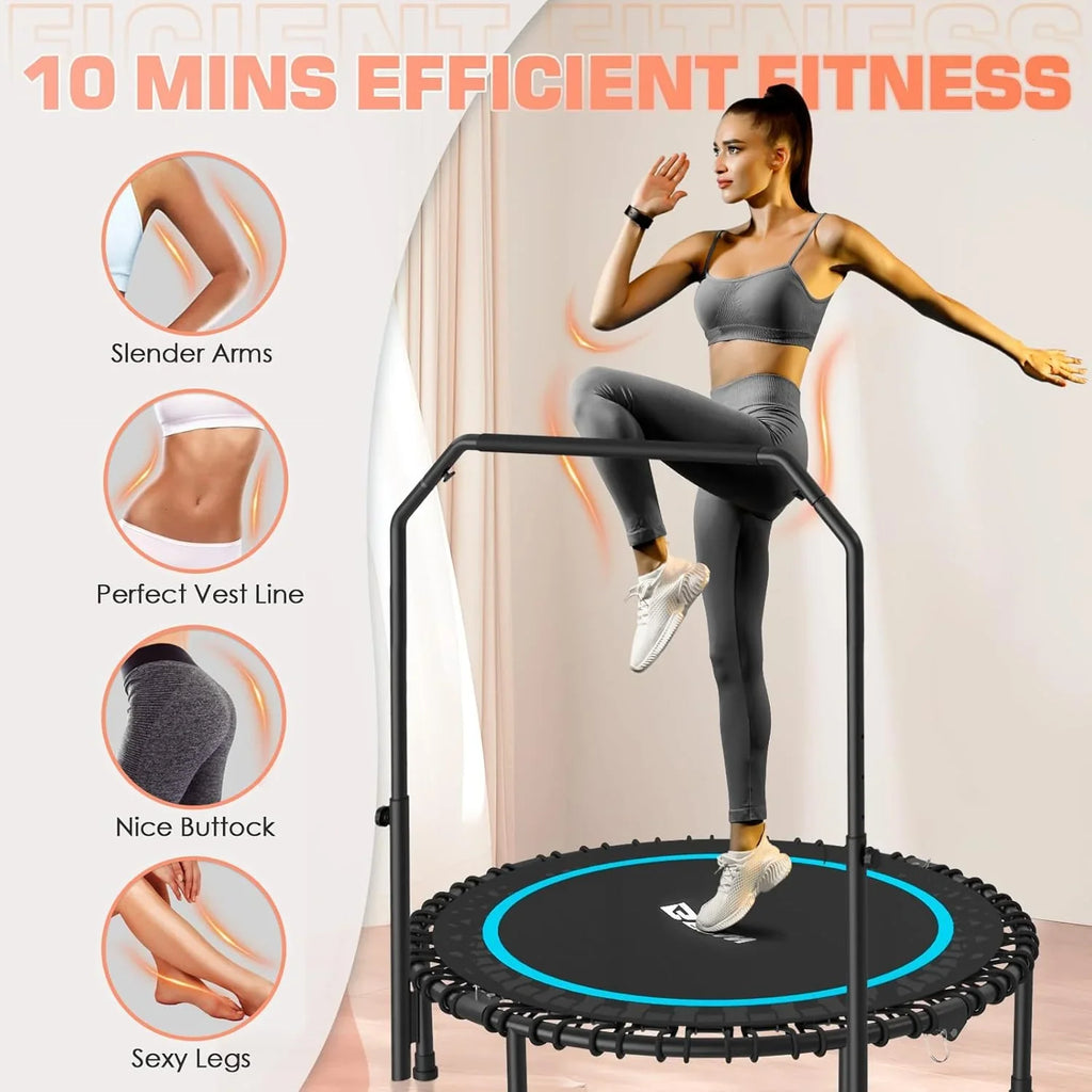 Mini-trampoline pliable BCAN 450/550 lb, trampoline de fitness 40"/48" stable et silencieux