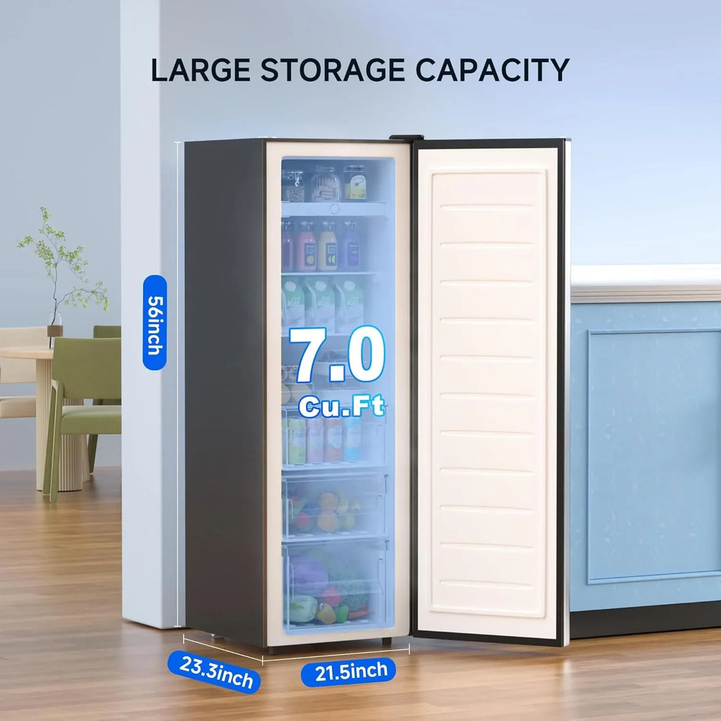 Congélateur vertical Bangson, 7 pieds cubes, congélateur/réfrigérateur vertical convertible