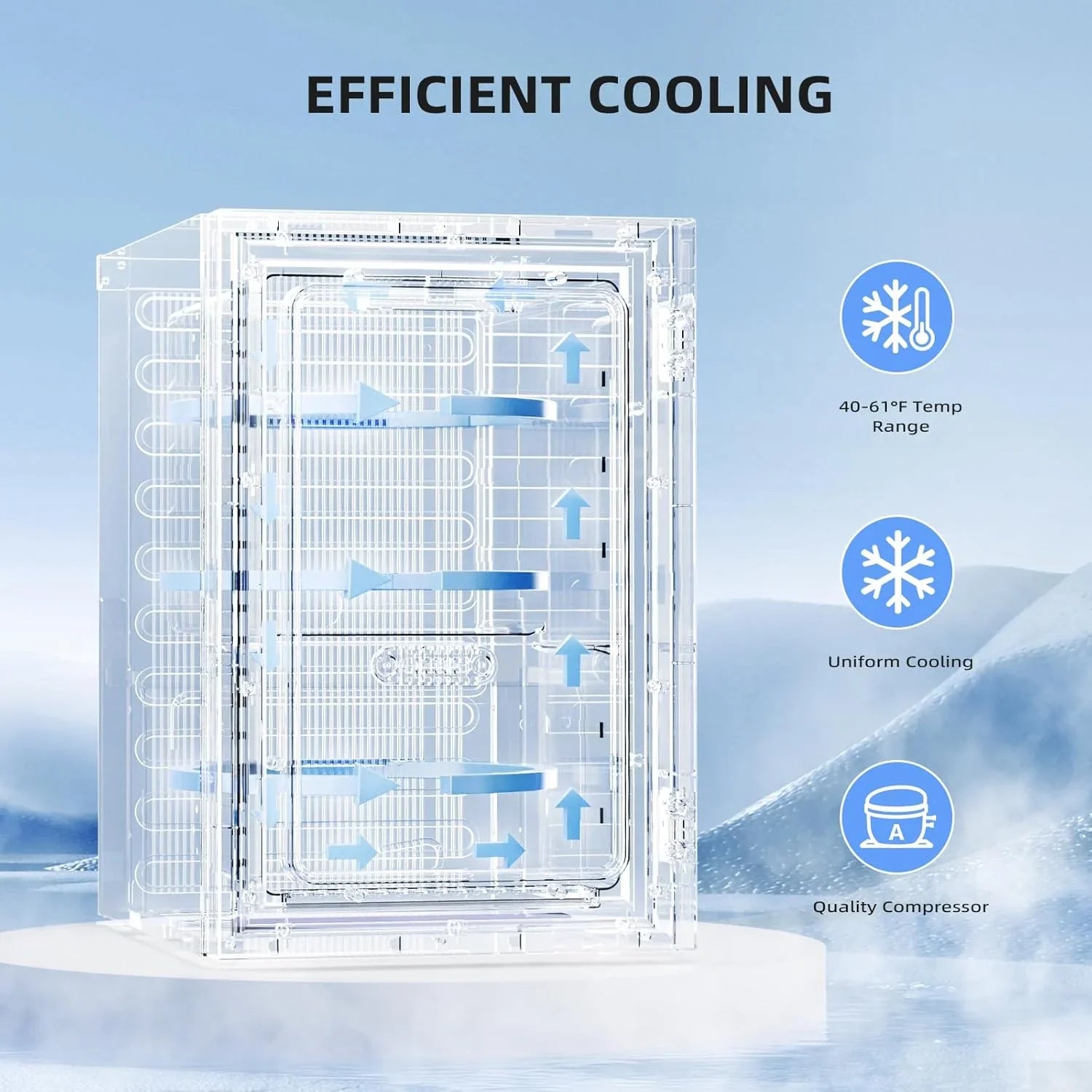 Réfrigérateur à boissons NJStar 68 canettes, mini-réfrigérateur à porte vitrée pour bière, boissons et vin, petit réfrigérateur autonome