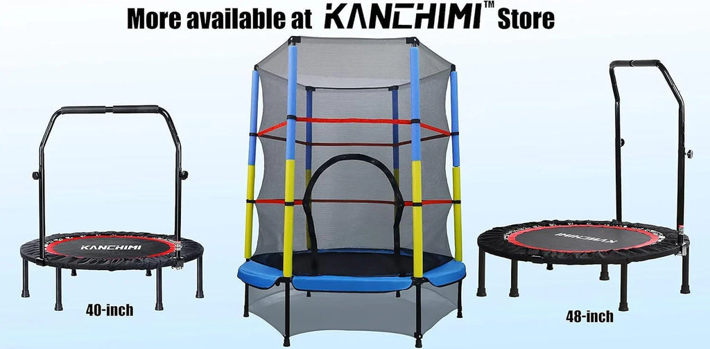 Kanchimi Mini Trampoline d'entraînement pliable de 40" à 48" avec poignée, charge maximale de 330 lb