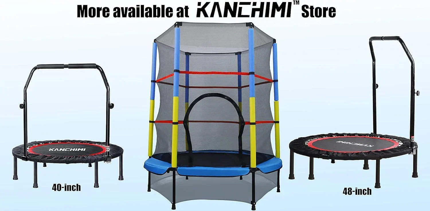 Kanchimi Mini Trampoline d'entraînement pliable de 40" à 48" avec poignée, charge maximale de 330 lb