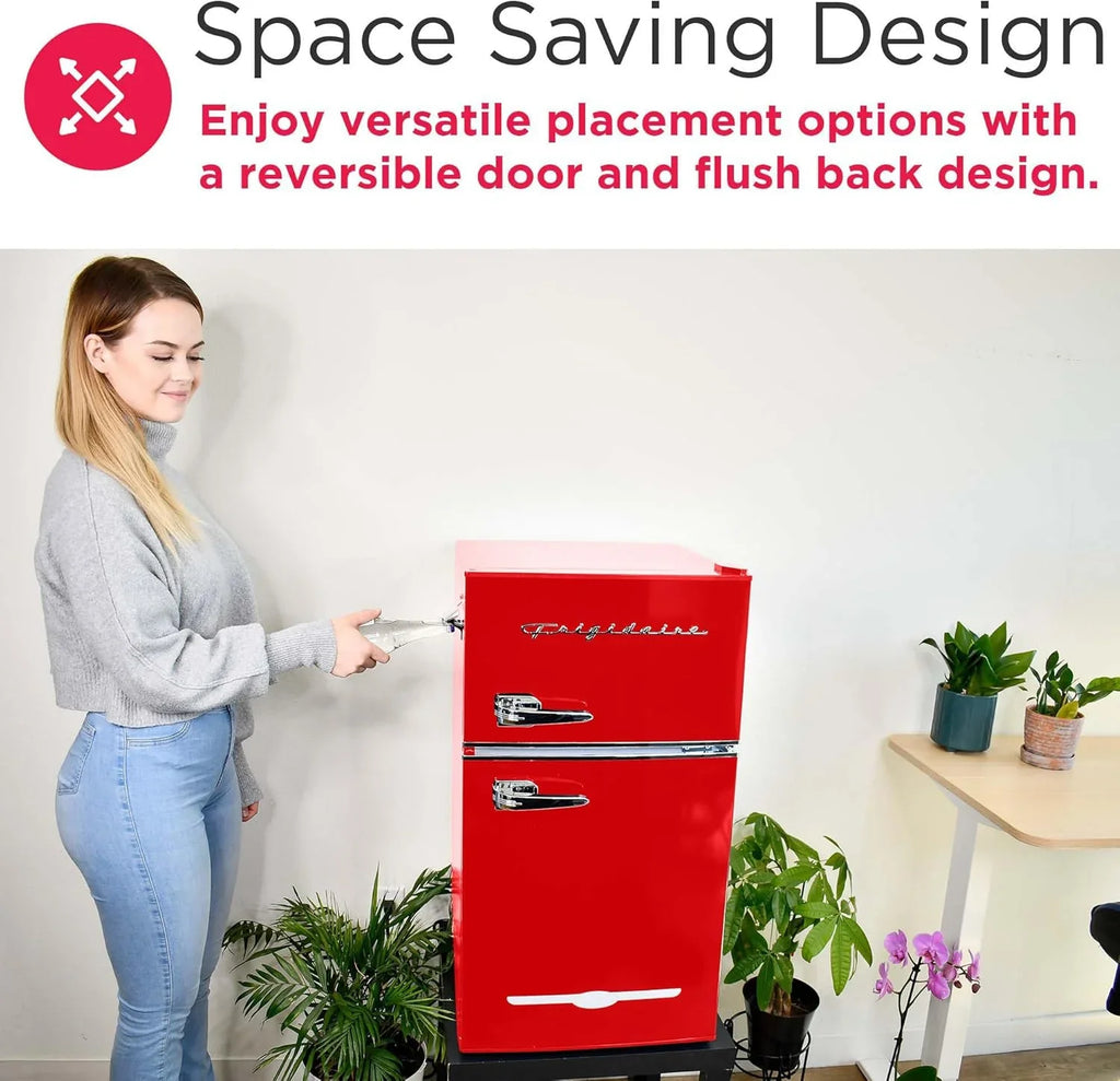 Mini-réfrigérateur rétro Frigidaire avec congélateur et décapsuleur latéral