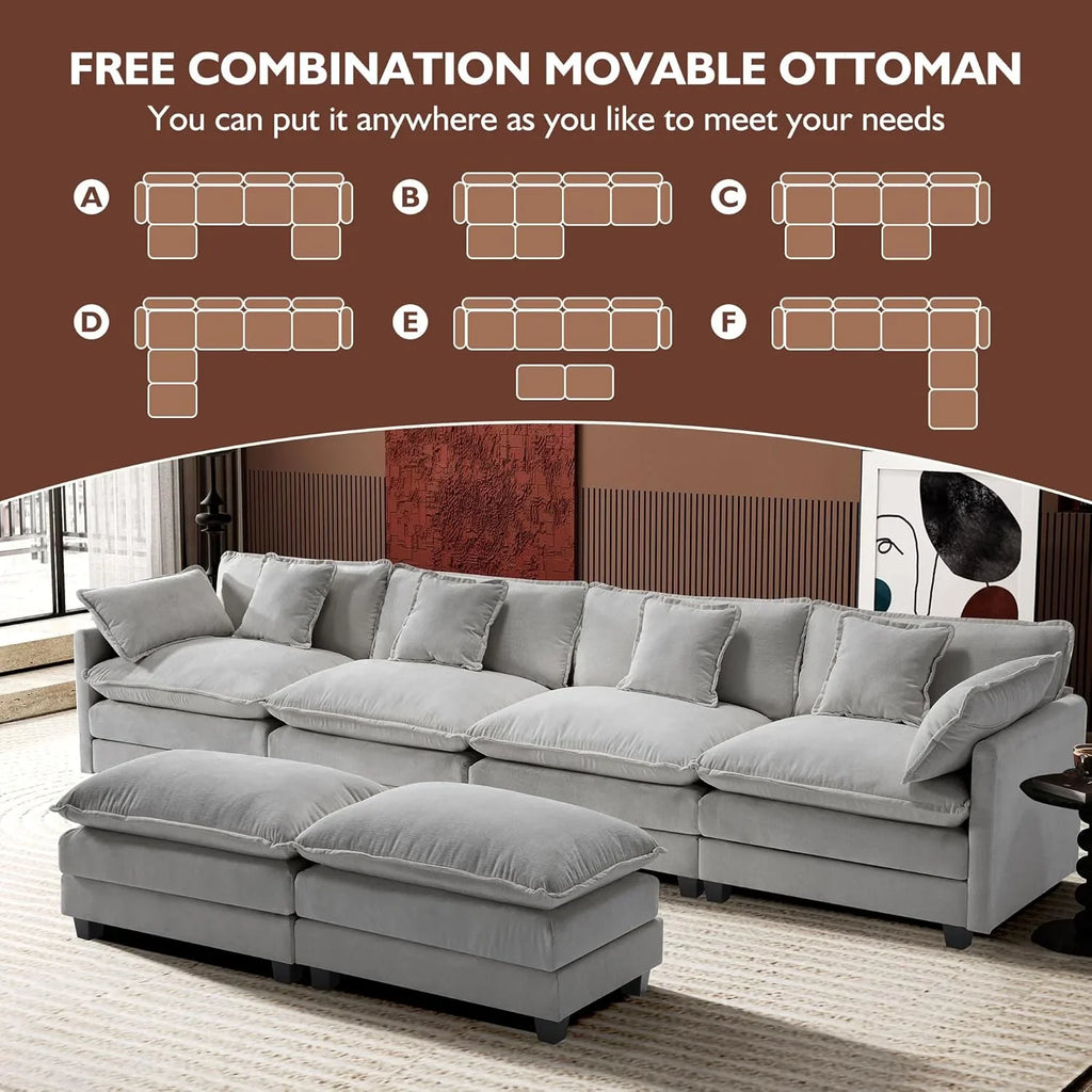 Canapé modulaire moderne en forme de U de 146 pouces d'ihanherry