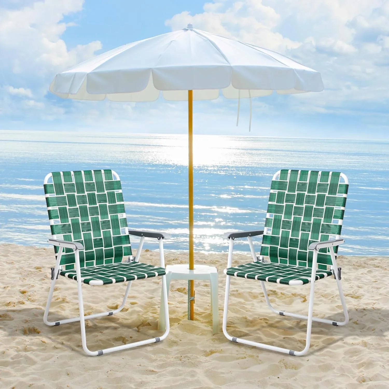 Lot de 2 chaises pliantes en toile pour patio VINGLI, chaise de plage portable pour extérieur, chaise de camping
